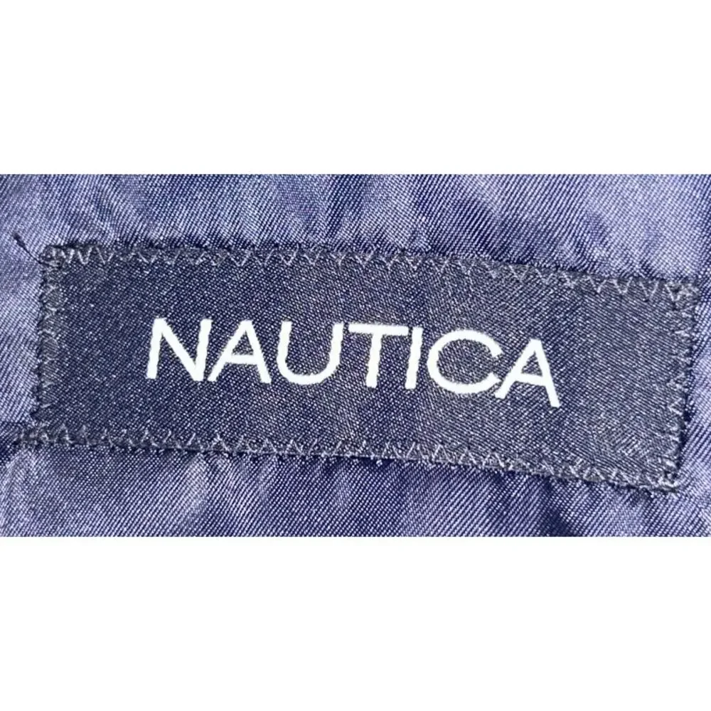 Nautica Olive Green Navy Lined 2 Button Notched Lapel Men's Blazer 42L